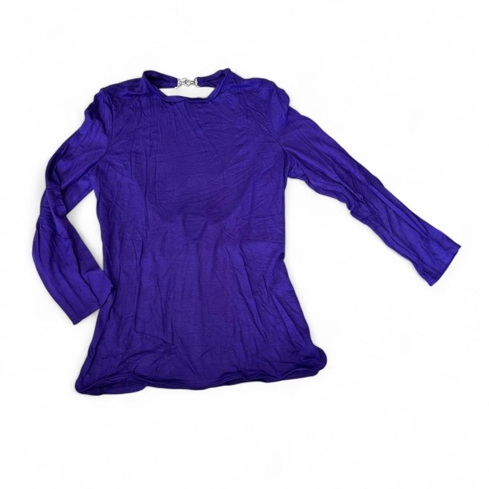 Versace Purple Long Sleeve Top Open Back (Can422)